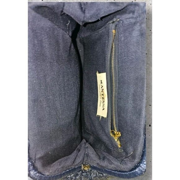 VINTAGE MANTESSA BLUE STRAW HINGED PURSE Hand Mase In JAPAN - Picture 6 of 11